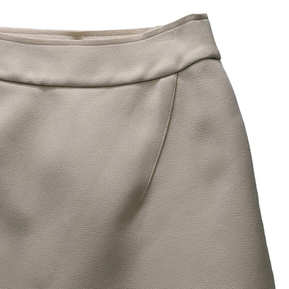 TOPSHOP Women's Skirt Ivory Crepe Asymmetrical Hem Faux Wrap Stretch Mini Size 2 - Picture 7 of 9